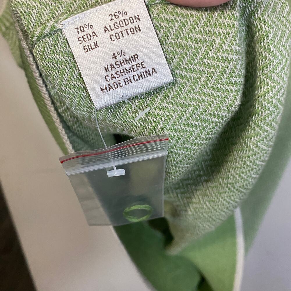 Peter Millar NWT Green Chevron Silk Cotton Cashmere Blend Vest Sz XL 1/4 Zip - Picture 9 of 11
